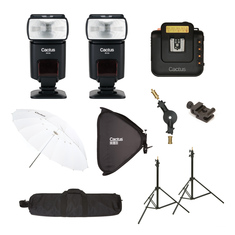 Cactus V6 + RF60 Wireless Flash & Transceiver Studio Lighting Kit B - full set